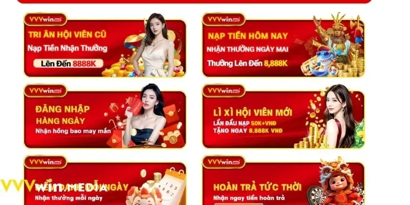 Khuyến mãi VVVWIN siêu hấp dẫn, nhận ưu đãi cực hời ngay